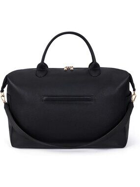 Black Vegan Leather Convertible Diaper Bag Tote & Backpack for Moms